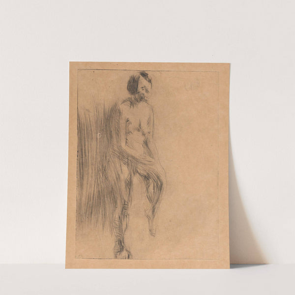 Sittende naken modell by Ludvig Karsten