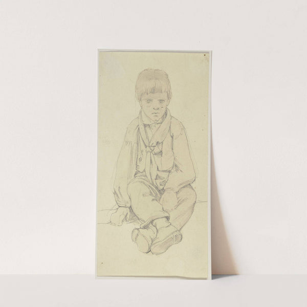 Sitting boy by Jakob Becker