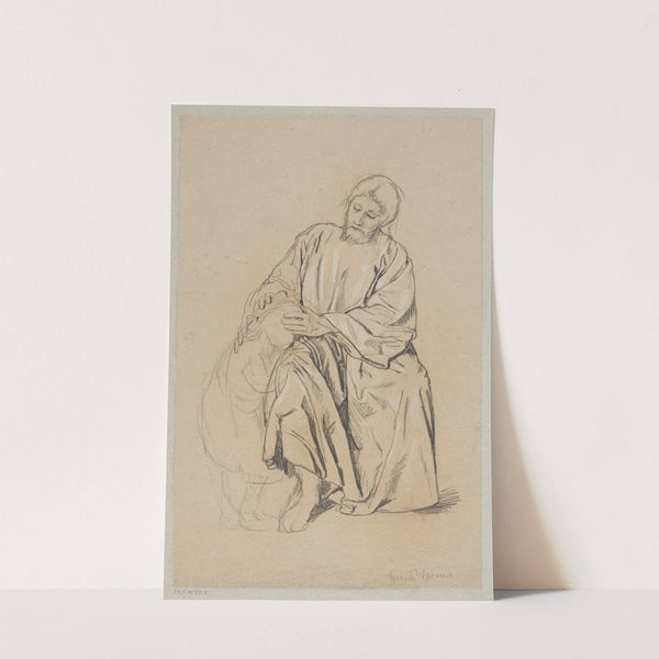 Sitting Christ, Embracing a Child Cuddled to His Knees (after 1900) by Hans Thoma