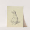Sitting dog to the left by Victor Müller