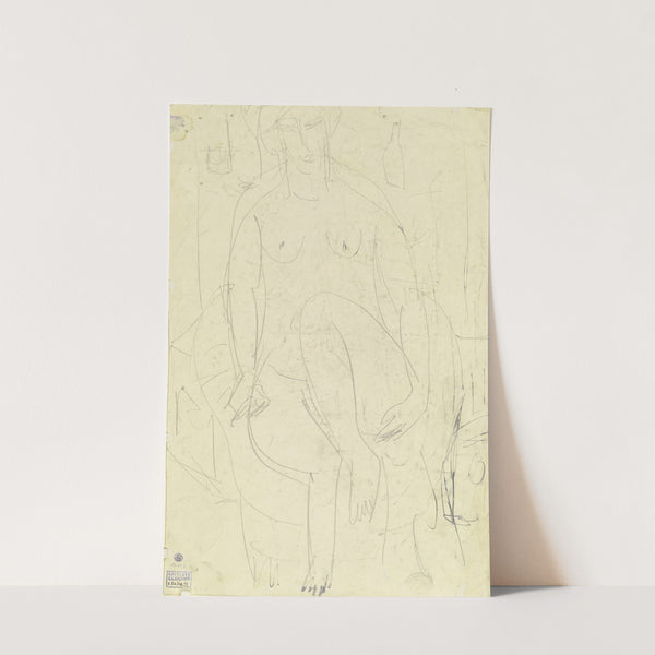 Sitting female nude (ca. 1911) by Ernst Ludwig Kirchner