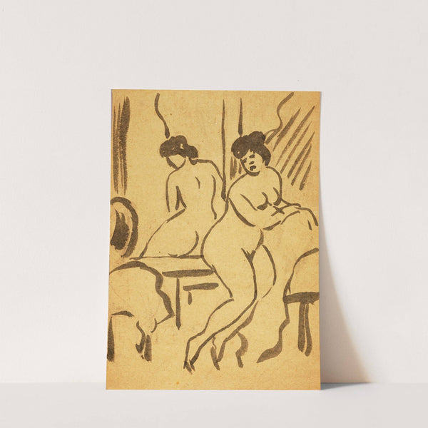 Sitting Female Nude by Carl Newman