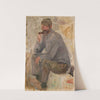 Sitting fisherman with a pipe by Tadeusz Makowski