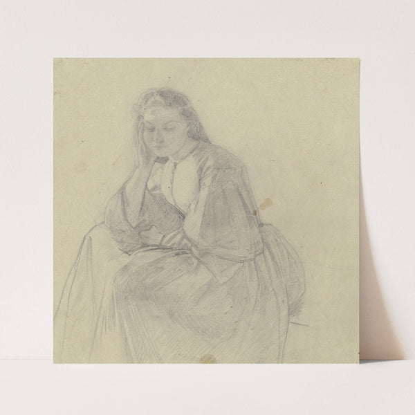 Sitting girl by Julius Hamel