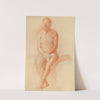 Sitting male nude by Elemír Halász-Hradil