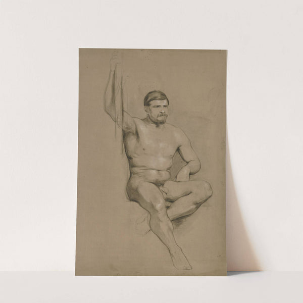 Sitting male nude by Victor Müller