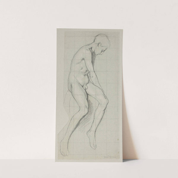 Sitting male nude (1885 - 1900) by Hans Thoma