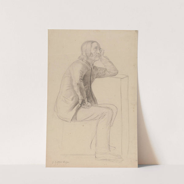 Sitting man (Between 1839 and 1841) by Adolph Tidemand