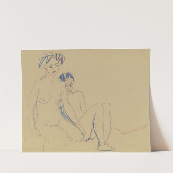 Sitting naked couple (1908) by Ernst Ludwig Kirchner