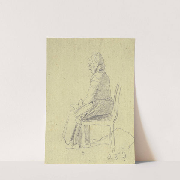 Sitting old woman by Jakob Fürchtegott Dielmann