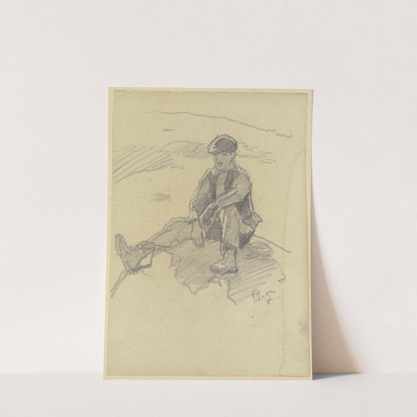 Sitting shepherd by Rudolf Gudden