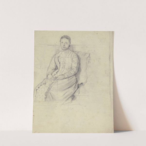 Sitting woman by Otto Scholderer