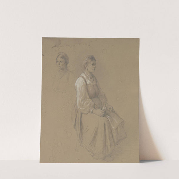 Sitting woman by Wilhelm Amandus Beer