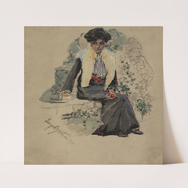 Sitting woman (1910) by Josef Engelhart