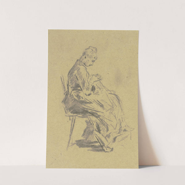 Sitting woman by Anton Burger