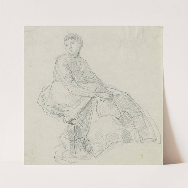 Sitting woman by Anton Burger