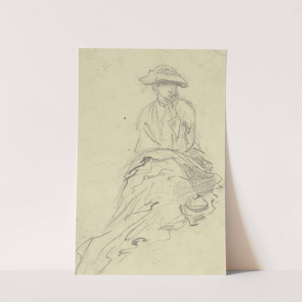 Sitting woman from the front by Anton Burger