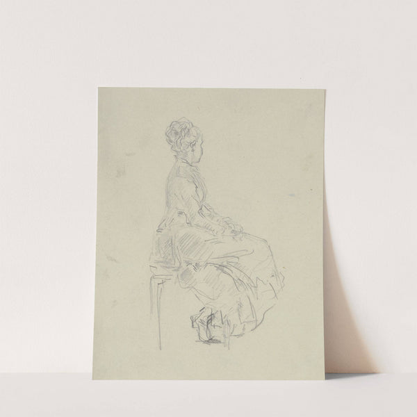 Sitting young lady by Anton Burger