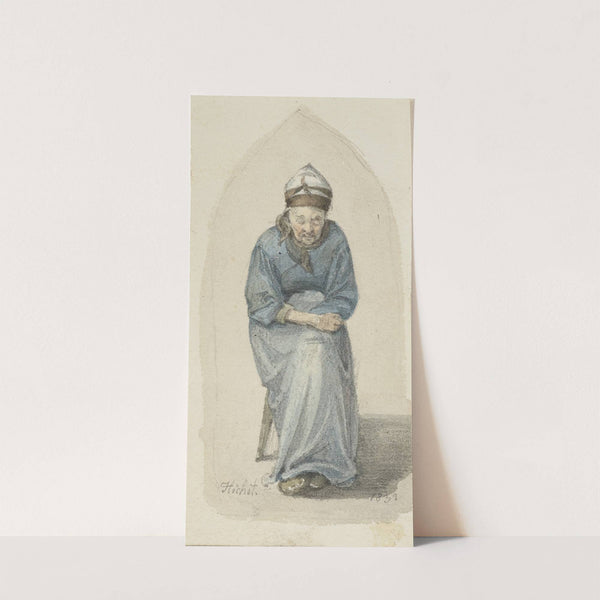 Sitzende alte Frau von vorne by Jakob Fürchtegott Dielmann
