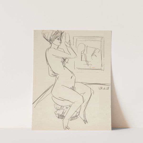 Sitzende auf dem Pantherstuhl (Toilette – Frau vor Spiegel) (1911) by Ernst Ludwig Kirchner