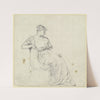 Sitzende aus der ‘Vorbereitung zum Kostümball’ (ca 1879-1880) by Otto Scholderer