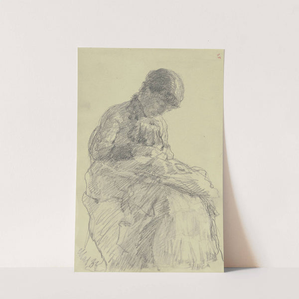 Sitzende Frau beim Handarbeiten (1883) by Louis Eysen