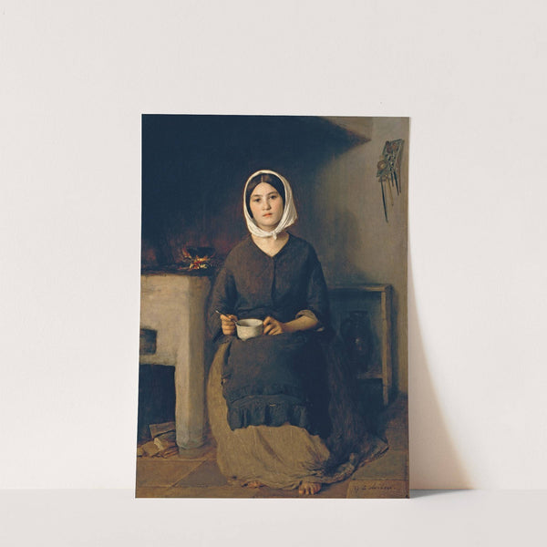 Sitzende Frau in einer Bauernküche (before 1860) by Johann Baptist Reiter