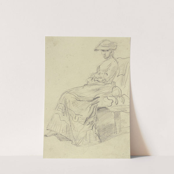 Sitzende Frau mit Gartenhut by Anton Burger