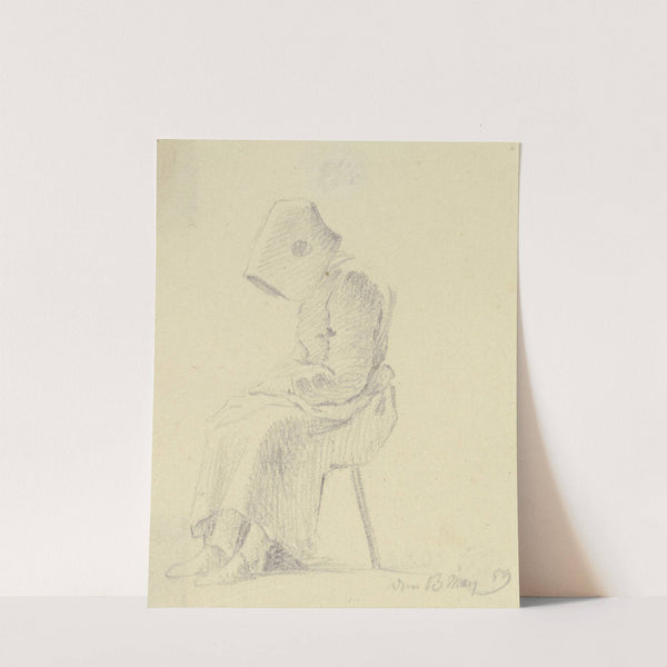 Sitzende Frau mit Schutenhut, im Profil nach links (1759) by Daniel Nikolaus Chodowiecki