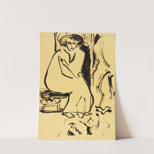 Sitzende in langem Kleid (1910) by Ernst Ludwig Kirchner