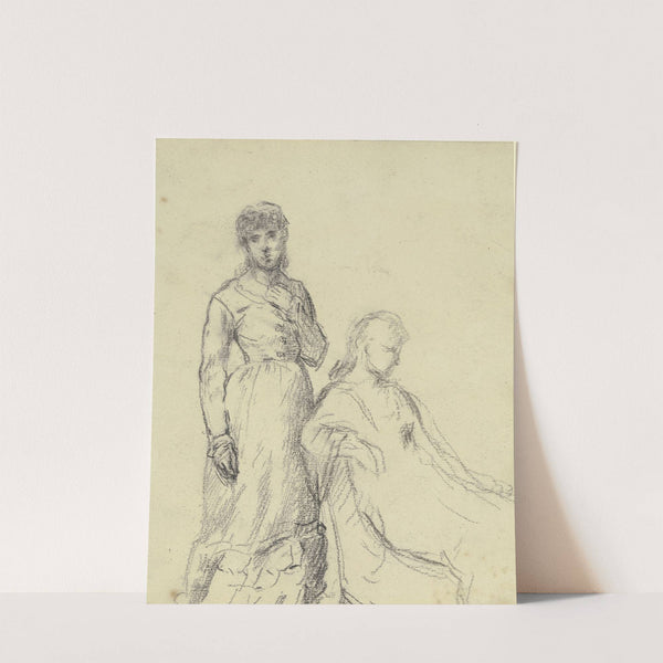 Sitzende und Stehende aus der 'Vorbereitung zum Kostümball' by Otto Scholderer