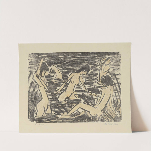 Sitzende und vier Badende I by Otto Mueller