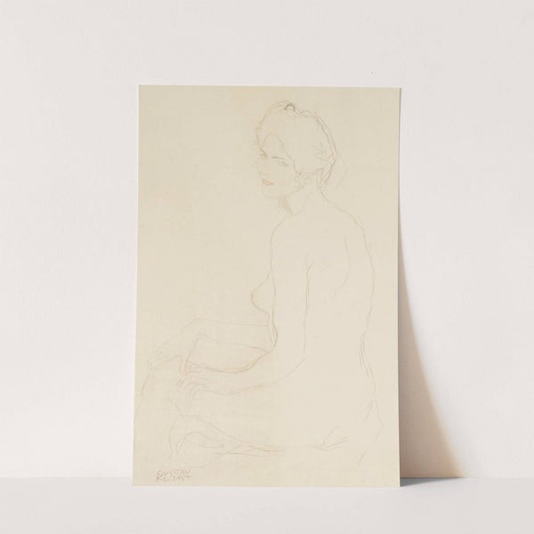 Sitzender Akt nach links (Seated Nude Turned to the Left) by Gustav Klimt