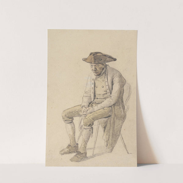 Sitzender alter Bauer mit Dreispitz by Johann Baptist Kirner