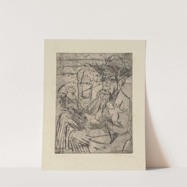 Sitzender Alter mit Glas (1919) by Ernst Ludwig Kirchner