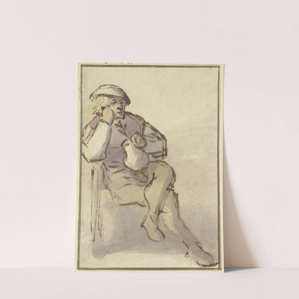 Sitzender Bauer schräg nach rechts, mit Krug in der rechten Hand (ca 1643) by Adriaen van Ostade
