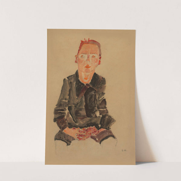 Sitzender Bub mit gefalteten Händen (1910) by Egon Schiele