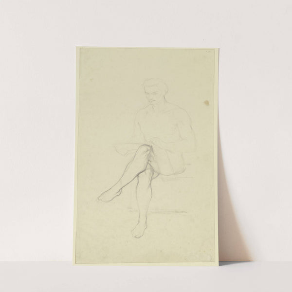 Sitzender Hartmut als Akt, aus 'Ritter Hartmut von Kronberg bei dem Reformator Oecolampadius in Basel' by Victor Müller