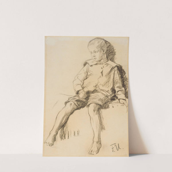 Sitzender Junge mit nackten Beinen by Fritz von Uhde