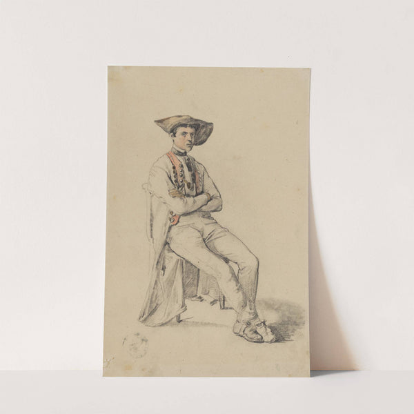 Sitzender junger Mann in Hanauer Tracht by Johann Baptist Kirner