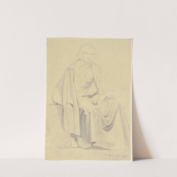 Sitzender Jüngling in weitem Mantel (1831) by Jakob Becker