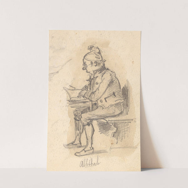 Sitzender, lesender Mann von der Seite by Paul Franz Otto