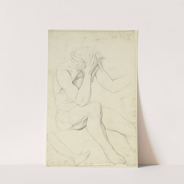 Sitzender Mann als Aktfigur, aus 'Trost (Abschied)' by Victor Müller