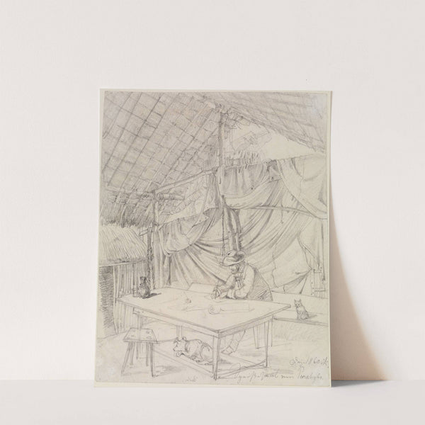 Sitzender Mann an einem Zeichentisch (1860) by Ferdinand Keller