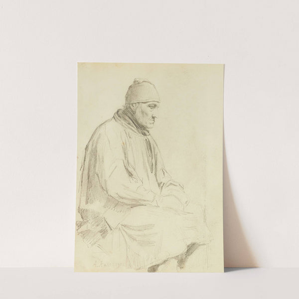 Sitzender Mann mit Mütze (1902) by Albert Anker