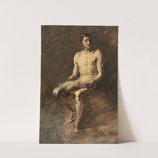 Sitzender männlicher Akt by Wilhelm Busch