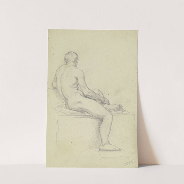 Sitzender männlicher Rückenakt by Otto Scholderer