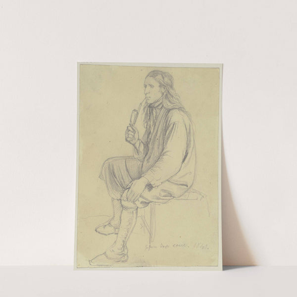 Sitzender Pfeife rauchender Bauer (1841) by Jakob Becker