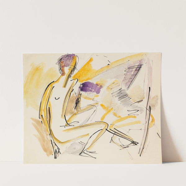 Sitzender und liegender Akt am Strand (1913) by Ernst Ludwig Kirchner