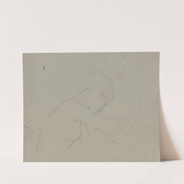 Sitzender weiblicher Akt nach rechts, mit gesenktem Kopf by Victor Müller